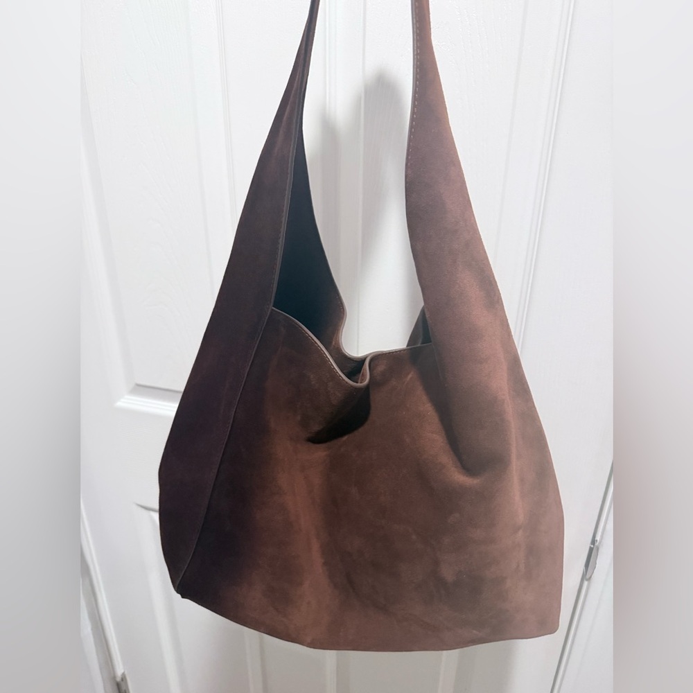 Quince Brown Suede Shoulder Bag